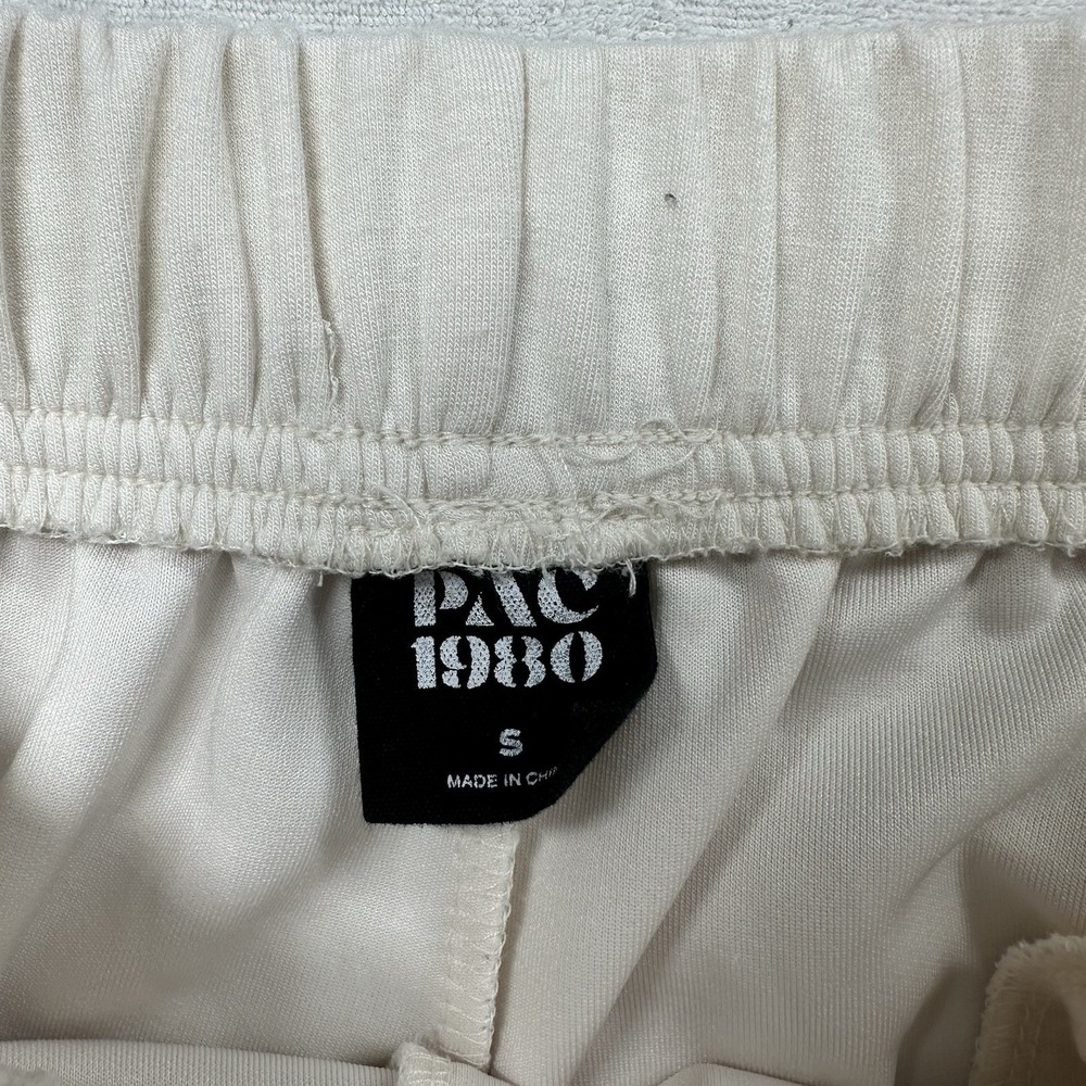 PAC 1980 Women Ivory Joggers Size S Drawstring Sweatpants Casual Lounge - Picture 11 of 14